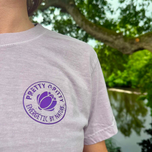 'Energetic by Nature' Vintage Style, Heavyweight T-shirt in 5 Sporty Designs on the Reverse