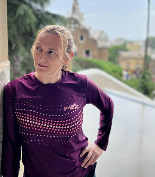 'Morello Drift' Long sleeved running t-shirt