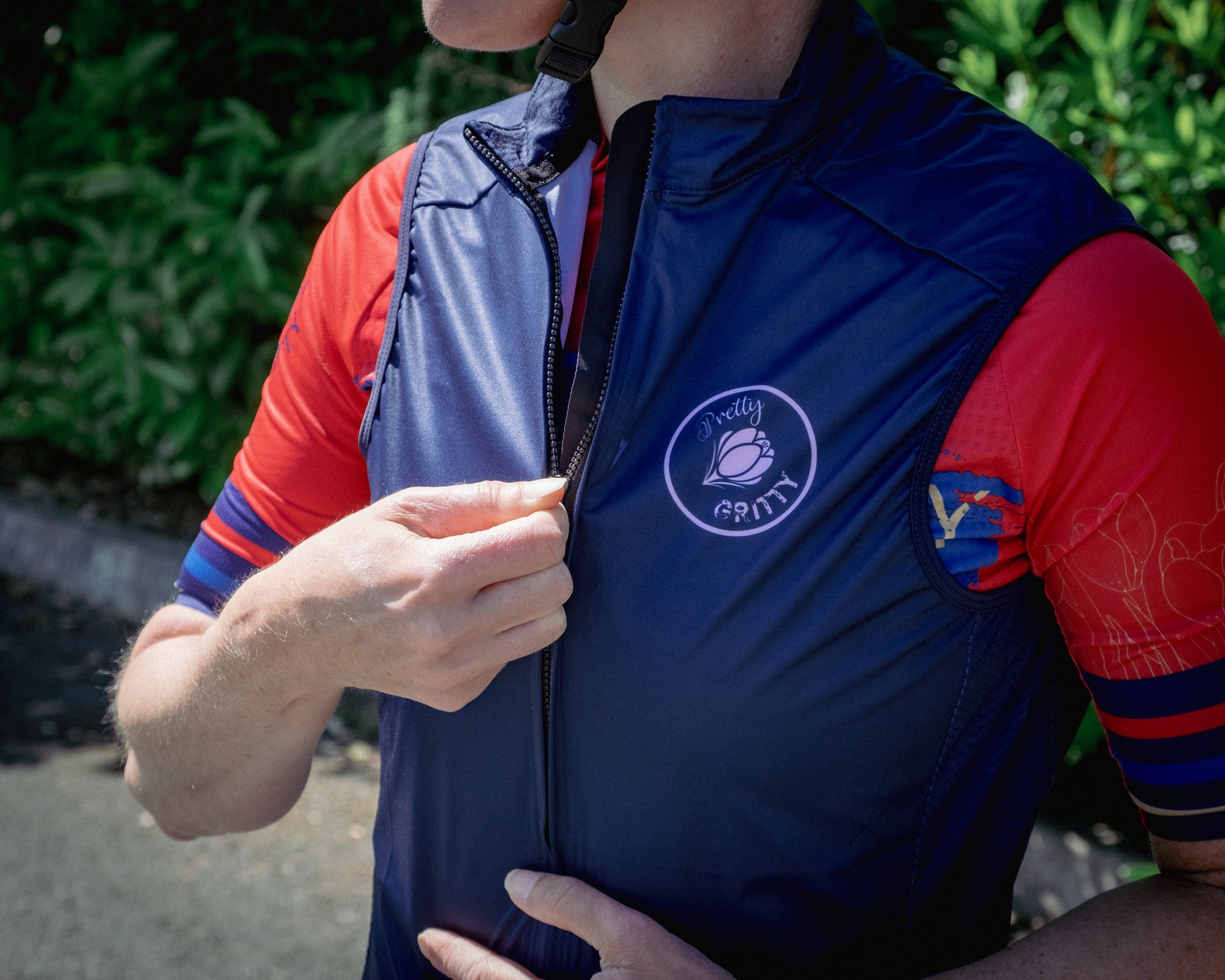 'Wear with Everything’ Navy Windproof Gilet image 4