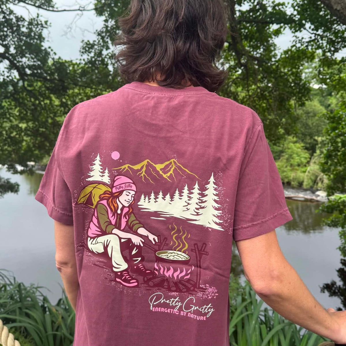 'Energetic by Nature' Vintage Style, Heavyweight T-shirt in 5 Sporty Designs on the Reverse