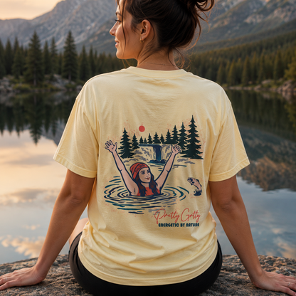 'Energetic by Nature' Vintage Style, Heavyweight T-shirt in 5 Sporty Designs on reverse