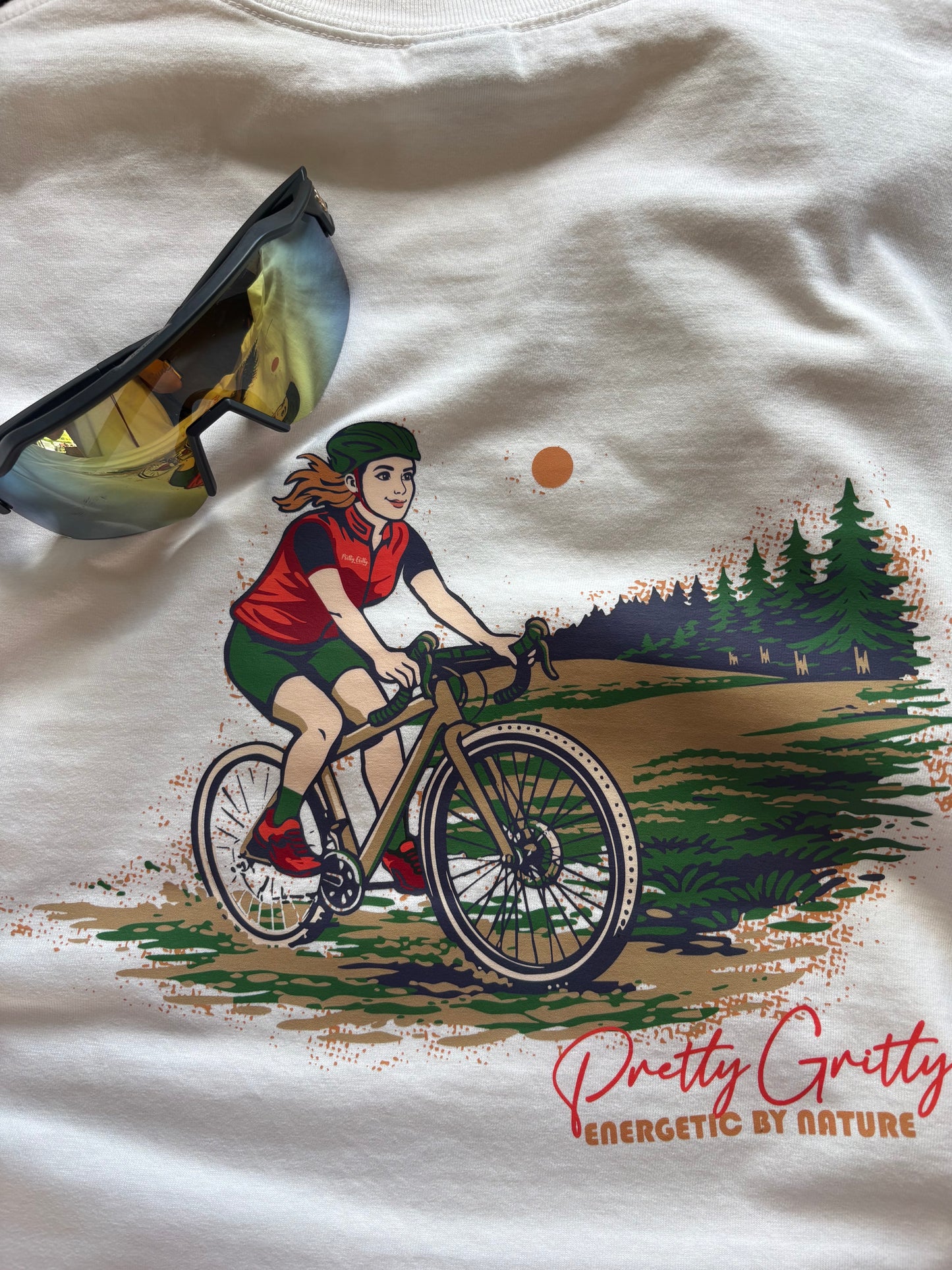'Energetic by Nature' Vintage Style, Heavyweight T-shirt in 5 Sporty Designs on reverse