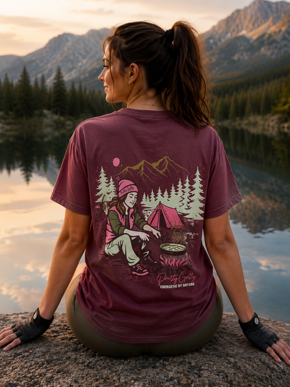 'Energetic by Nature' Vintage Style, Heavyweight T-shirt in 5 Sporty Designs on reverse
