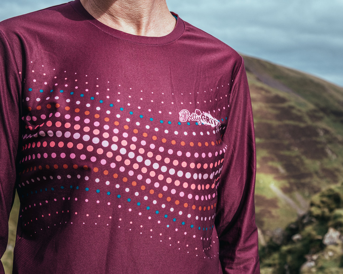 'Morello Drift' Long sleeved running t-shirt