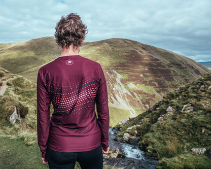 'Morello Drift' Long sleeved running t-shirt