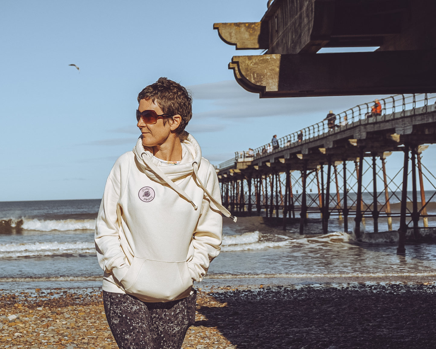 Cycling Themed Cross Neck Hoodie