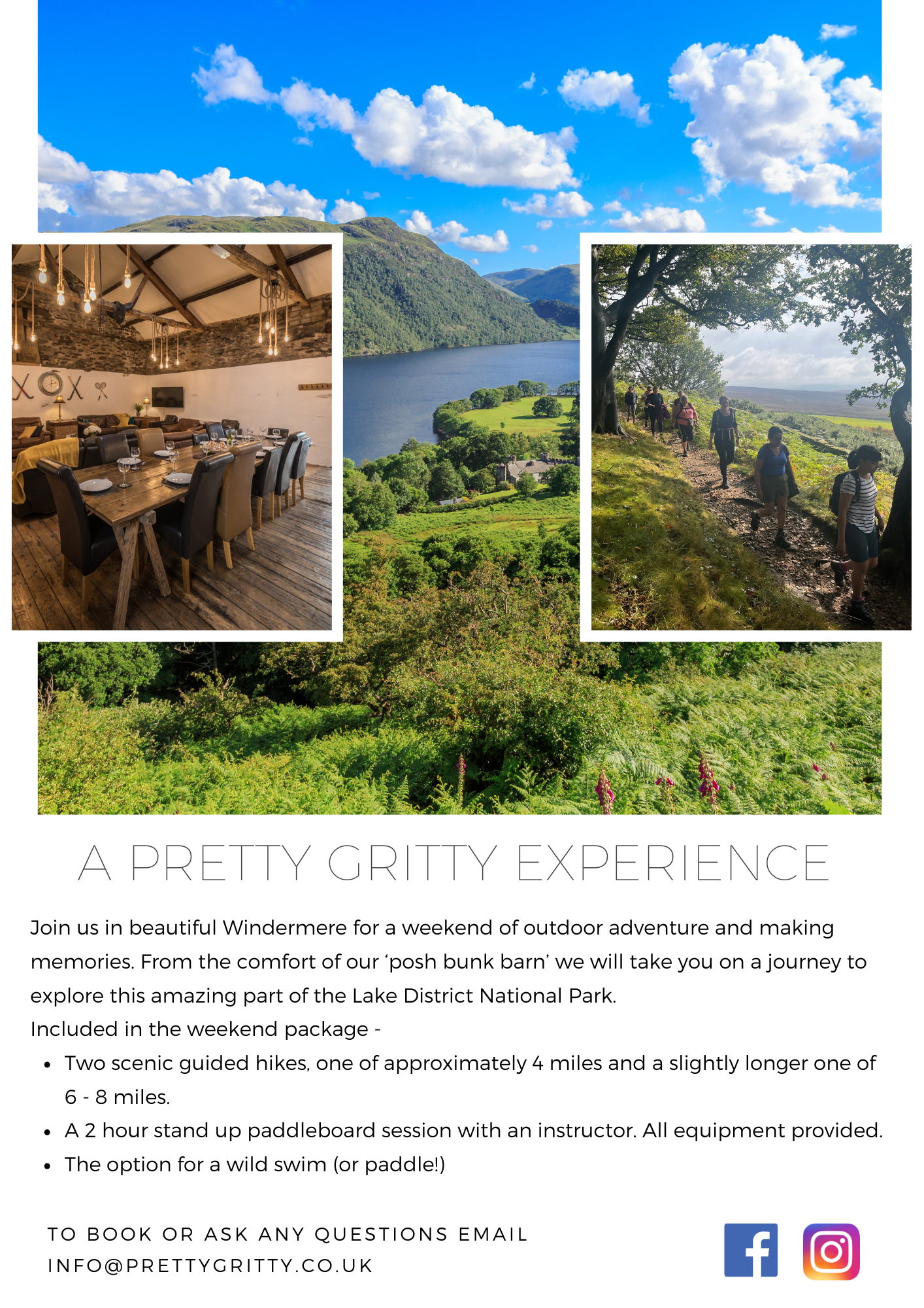 Windermere -  Paddleboarding & Hiking Weekend  (12th - 14th June 2026 ) £370 (Pay £150 initial deposit)