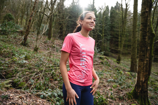 'Clean Coral' short-sleeved running t-shirt image 1